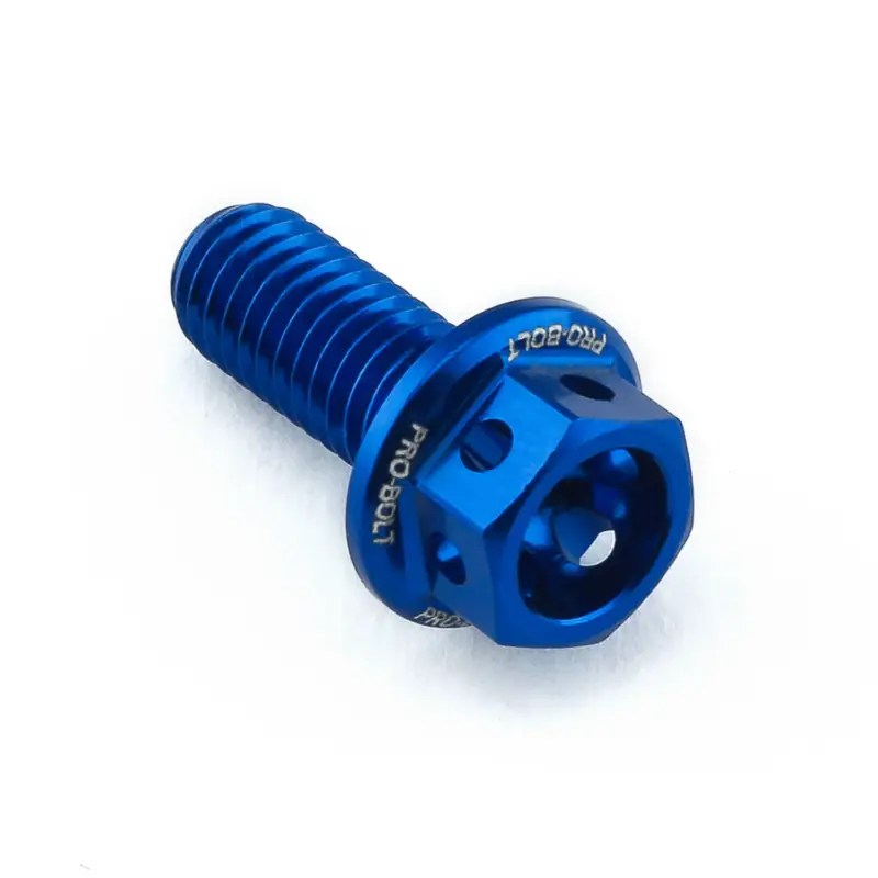 Pro-Bolt hliníkový šroub s šestihrannou hlavou 10 mm, závitem M5 x 0,80 mm a délkou závitu 12 mm, barva: modrá Akční Nabídka