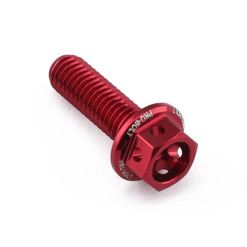 Pro-Bolt hliníkový šroub s šestihrannou hlavou 10 mm, závitem M5 x 0,80 mm a délkou závitu 16 mm, barva: červená Pouze Dnes