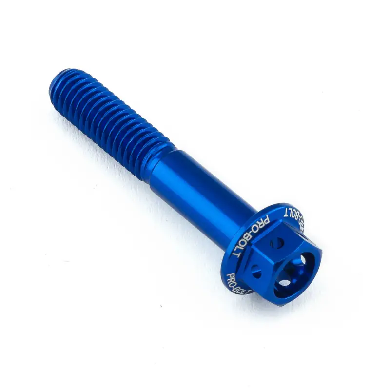 Nejlepší Volba Pro-Bolt hliníkový šroub s šestihrannou hlavou 12 mm, závitem M6 x 1,00 mm a délkou závitu 35 mm, barva: modrá