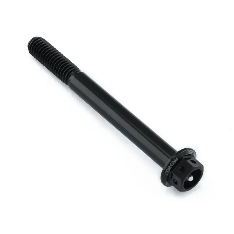 Pro-Bolt hliníkový šroub s šestihrannou hlavou 12 mm, závitem M6 x 1,00 mm a délkou závitu 60 mm, barva: černá Cenově Výhodný