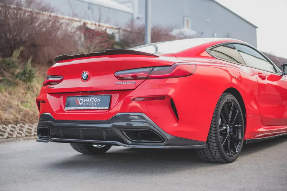 Akční Nabídka Maxton Design středový spoiler zadního nárazníku pro BMW řada 8 Coupe/G15, černý lesklý plast ABS