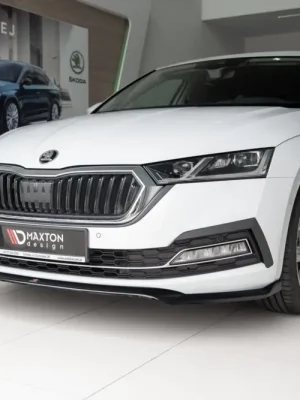 Akční Cena Maxton Design spoiler pod přední nárazník ver.2 pro Škoda Octavia Mk4, černý lesklý plast ABS