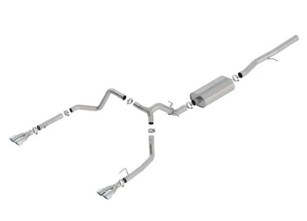 Poslední Šance Borla Cat-Back výfukový systém "Touring" pro Chevrolet Silverado 1500 6,2l V8, s aut. převodovkou, 2WD/AWD, EC/SB, CC/SHB, 147" WB, r.v. 2019-2020