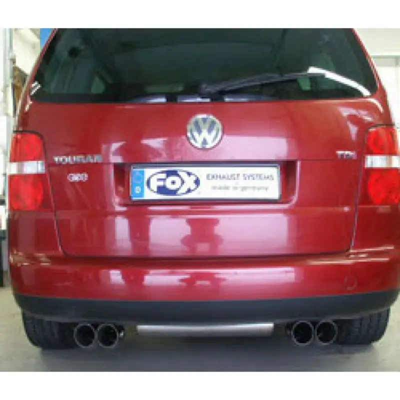 Rychlé Dodání Fox Sportauspuff koncový tlumič výfuku s koncovkou 2x76 Typ 18 na obou stranách pro Volkswagen Touran s motorem 1.4