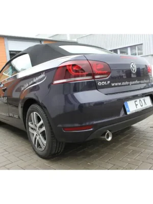 Zlevněný Fox Sportauspuff koncový tlumič výfuku s koncovkou 1x90 Typ 13 pro Volkswagen Golf VI 2011- s motorem 1.2, 1.4, 1.6 TDI, 2.0 TDI
