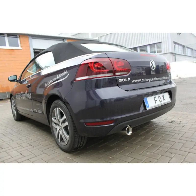 Zlevněný Fox Sportauspuff koncový tlumič výfuku s koncovkou 1x90 Typ 13 pro Volkswagen Golf VI 2011- s motorem 1.2, 1.4, 1.6 TDI, 2.0 TDI