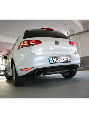 Super Cena Fox Sportauspuff koncový tlumič výfuku s koncovkou 160x90 Typ 38 na obou stranách pro Volkswagen Golf VII 2012- s motorem 1.2, 1.4, 1.6, 1.6 TDI, 2.0 TDI