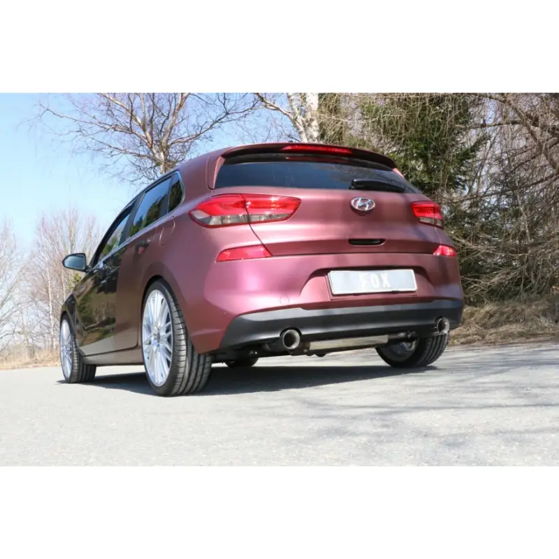 Autentický Fox Sportauspuff koncový tlumič výfuku s koncovkou 1x90 Typ 25 na obou stranách pro Hyundai I30 PDE 2017- s motorem 1.4