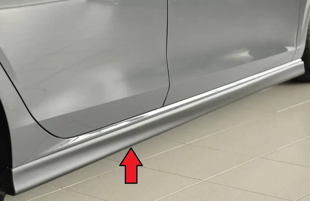Výprodej Rieger boční práh (XS) mont. strana pravá pro Volkswagen Golf 8 3-dvéř., r.v. 12/19-, plast ABS bez povrchové úpravy