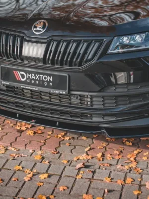 Aktuální Maxton Design spoiler pod přední nárazník pro Škoda Karoq Sportline 2017-, černý lesklý plast ABS