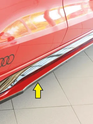 Finální Výprodej Rieger spoiler pod boční práh mont. strana pravá pro Audi A3 S3 GY 5-dvéř. (sedan), r.v. 07/20-, plast ABS bez povrchové úpravy