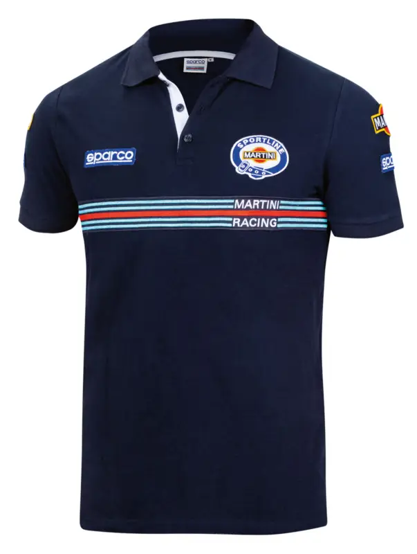 Bezpečná Platba Sparco polokošile s pruhem Martini Racing, barva tmavě modrá, velikost XXXL