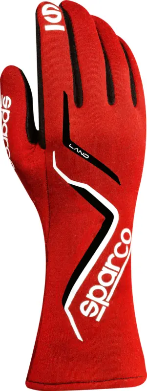 Víkendová Akce Závodní rukavice Sparco Land, homologace FIA, barva červená, velikost 8