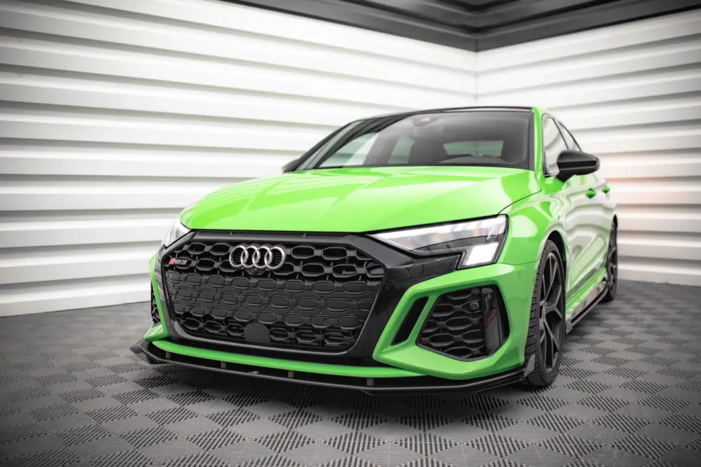 Maxton Design "Street Pro" spoiler pod přední nárazník s křidélky ver.1 pro Audi RS3 8Y, plast ABS bez povrchové úpravy Zlevněný
