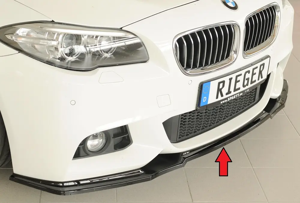 Jen Po Omezenou Doba Rieger lipa pod přední nárazník pro BMW řada 5 F11 touring, 09/10-06/13, plast ABS lakovaný do černé lesklé barvy