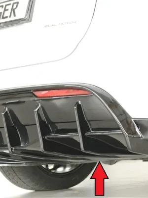 Akční Nabídka Rieger vložka zadního nárazníku pro Tesla Model Y 003, plast ABS lakovaný do černé lesklé barvy, bez tažného zařízení