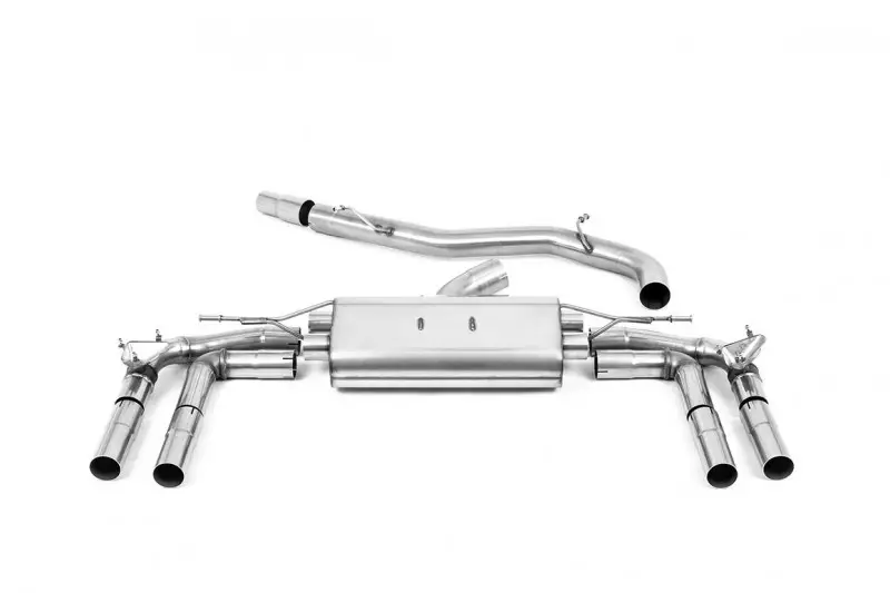 Expresní Doručení Milltek Sport výfukový systém cat-back 80mm bez rezonátoru (hlasitější) pro Audi S3 2.0TFSI Quattro Sedan 310PS 8Y (s OPF/GPF) 2020-2024, titanově modré koncovky