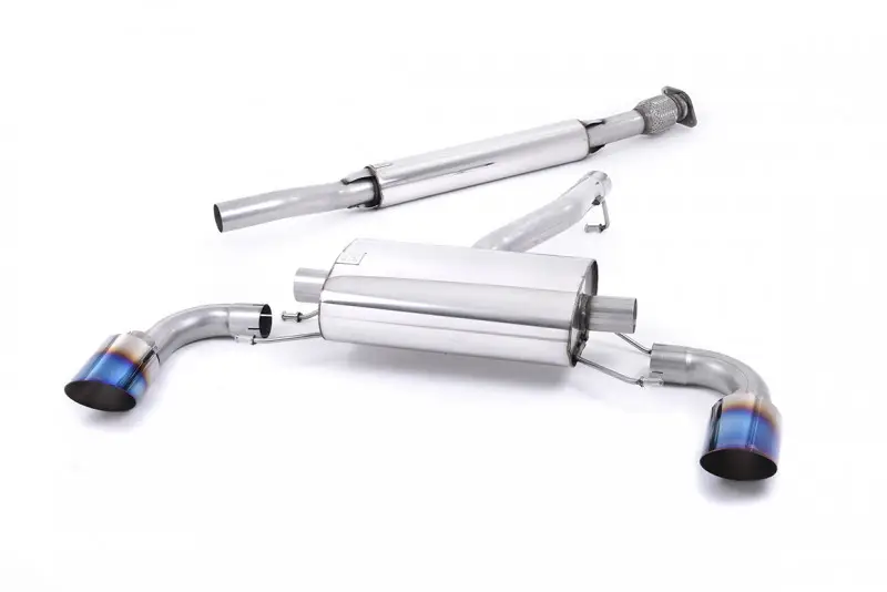 Zlevněný Milltek Sport výfukový systém secondary cat-back s rezonátorem pro Toyota GT86 2.0l 2012-2021, titanově modré koncovky