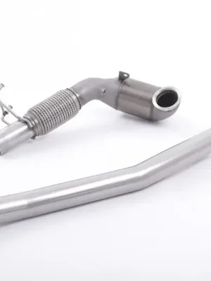 Autentický Milltek Sport downpipe a Hi-Flow sportovní katalyzátor pro Volkswagen Golf Mk7 2.0TFSI Alltrack / Estate / Station Wagon / Combi 4-Motion 2016-2021, pouze pro OE výfukový systém