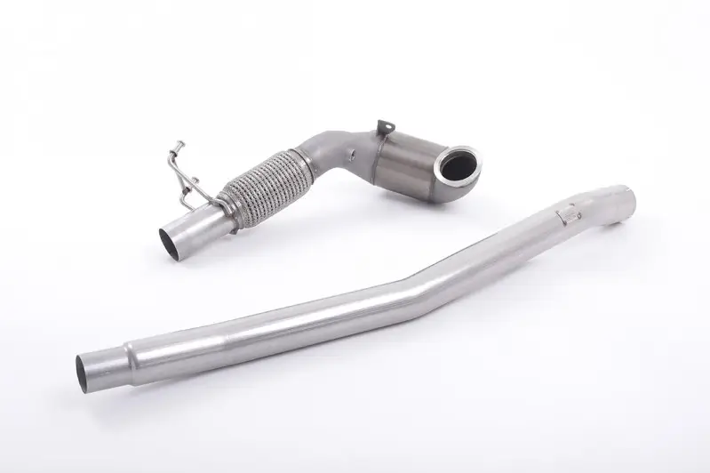 Autentický Milltek Sport downpipe a Hi-Flow sportovní katalyzátor pro Volkswagen Golf Mk7 2.0TFSI Alltrack / Estate / Station Wagon / Combi 4-Motion 2016-2021, pouze pro OE výfukový systém