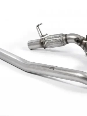 Ihned K Objednání Milltek Sport downpipe a Hi-Flow sportovní katalyzátor pro Volkswagen Golf Mk7.5 R 2.0 TSI 310PS (bez GPF) - 76mm, EC Approved Systems 2017-2021, pouze pro OE výfukový systém