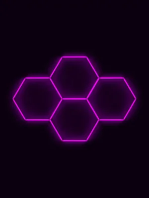 Nejprodávanější Kompletní LED hexagonové svítidlo růžové, rozměr 4 elementy 241 x 168 cm
