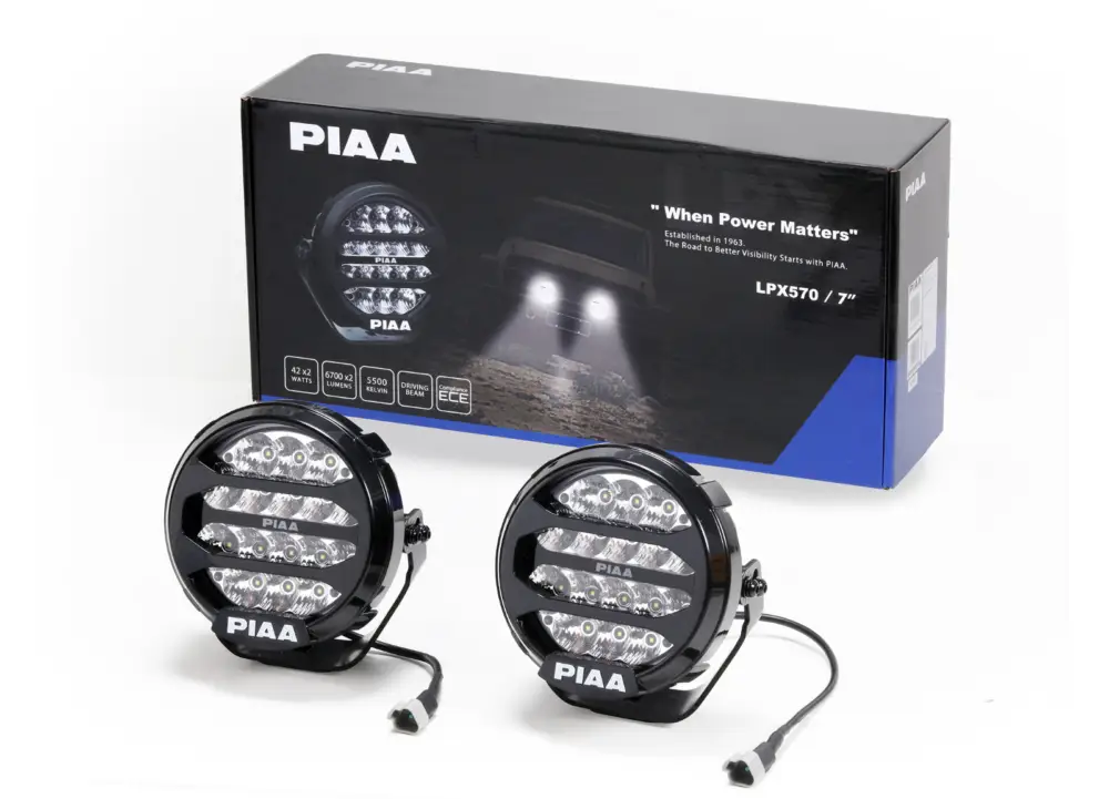 Nízká Cena PIAA LPX570 přídavné dálkové kulaté LED světlomety o průměru 184 mm / 7" s funkcí denního svícení, homologace ECE / R10 / RoHS