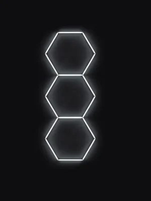 Kompletní LED hexagonové svítidlo bílé 4500 K, rozměr 3 elementy 97 x 246 cm Aktuální