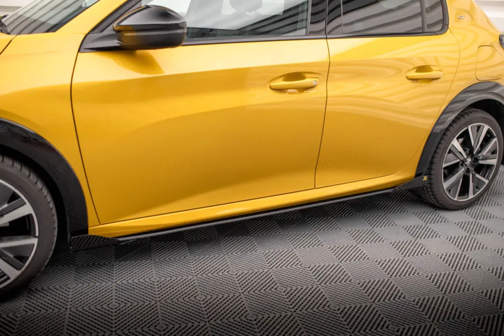 Akční Nabídka Maxton Design "Street Pro" difuzory pod boční prahy s křidélky pro Peugeot 208 GT Mk2, plast ABS bez povrchové úpravy, s červenou linkou