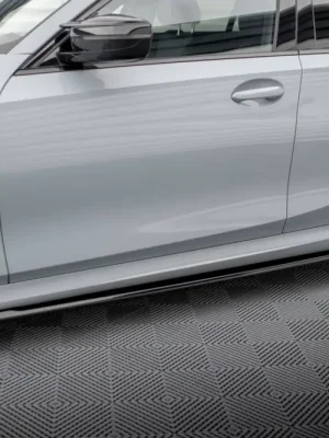 Časově Omezené Maxton Design difuzory pod boční prahy pro BMW řada 3 G20 Facelift M340i, G20 Facelift M-Pack, G21 Facelift M340i, G21 Facelift M-Pack, černý lesklý plast ABS