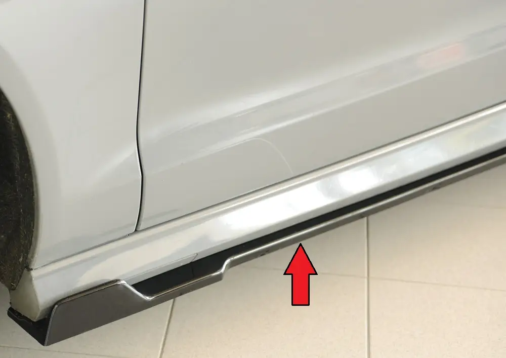 Výprodej Rieger spoiler pod boční práh (2 dílný) mont. strana levá pro Audi A6 4G, C7 sedan, 11/10-08/14, plast ABS lakovaný do černé lesklé barvy