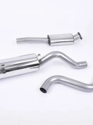 Výprodej Milltek Sport výfukový systém cat-back Race system s rezonátorem (tišší) pro Ford Fiesta Mk7/Mk7.5 ST 1.6l EcoBoost 182PS/ST200 2013-2017, titanově modré koncovky
