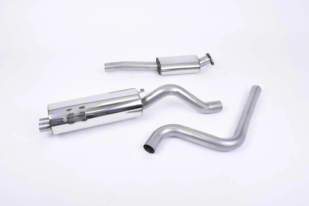 Výprodej Milltek Sport výfukový systém cat-back Race system s rezonátorem (tišší) pro Ford Fiesta Mk7/Mk7.5 ST 1.6l EcoBoost 182PS/ST200 2013-2017, titanově modré koncovky