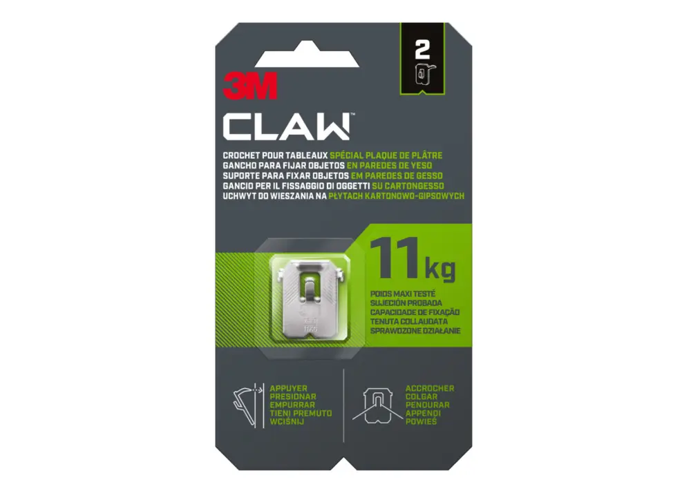 3M™ CLAW™ ručně namačkávací háček na sádrokarton balení 2 ks, nosnost 11 kg Koupit Online