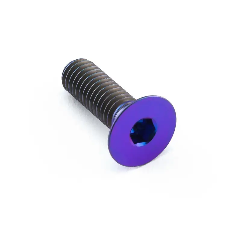 Pro-Bolt titanový inbusový šroub se zápustnou hlavou se závitem M6 x 1,00 mm a délkou závitu 16,25 mm, barva opálená fialová Speciální Cena