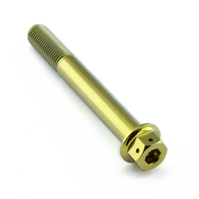 Pro-Bolt titanový šroub s DualDrive hlavou (šestihran + inbus) se závitem M10 x 1,25 mm a délkou 80 mm, barva zlatá Výhodná Nabídka