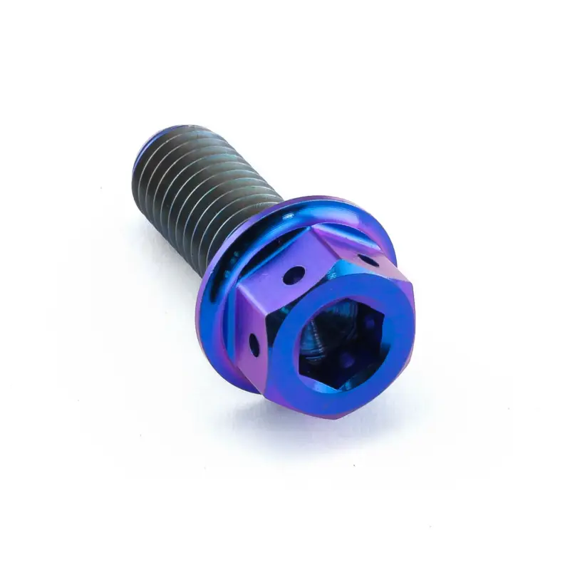 Poslední Šance Pro-Bolt titanový šroub s DualDrive hlavou (šestihran + inbus) se závitem M8 x 1,25 mm a délkou 20 mm, barva opálená fialová