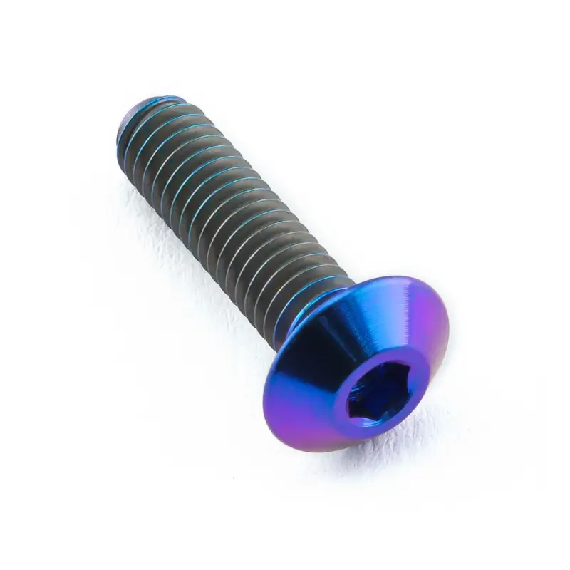 Pro-Bolt titanový inbusový šroub s vypouklou hlavou se závitem M4 x 0,70 mm a délkou 15 mm, barva opálená fialová Expresní Doručení