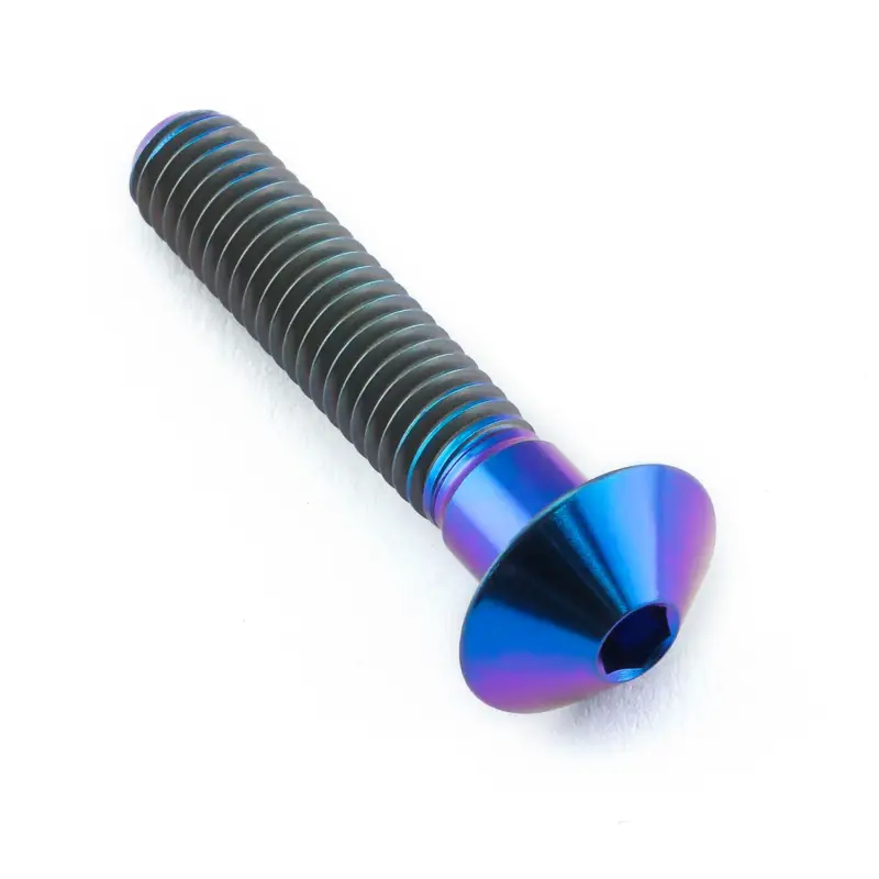 Pro-Bolt titanový inbusový šroub s vypouklou hlavou se závitem M6 x 1,00 mm a délkou 30 mm, barva opálená fialová Časově Omezené