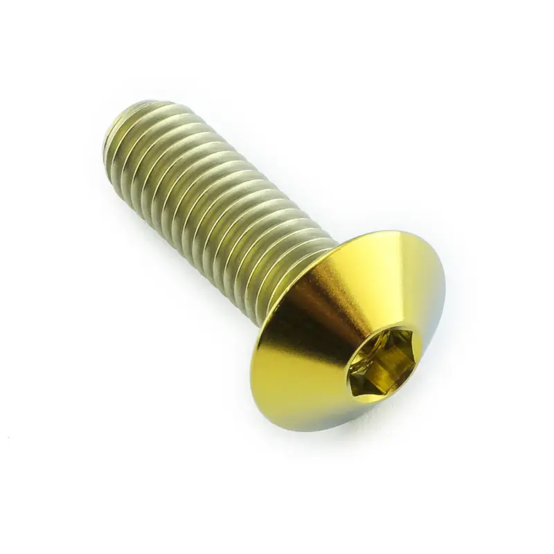 Pro-Bolt titanový inbusový šroub s vypouklou hlavou se závitem M8 x 1,25 mm a délkou 25 mm, barva zlatá Akční Nabídka