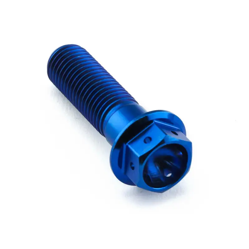 Autentický Pro-Bolt titanový šroub s šestihrannou hlavou se závitem M10 x 1,25 mm a délkou 35 mm, barva modrá