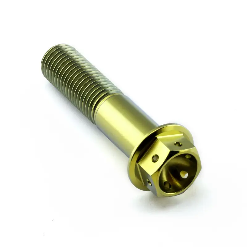 Pro-Bolt titanový šroub s šestihrannou hlavou se závitem M10 x 1,25 mm a délkou 45 mm, barva zlatá Tovární Cena