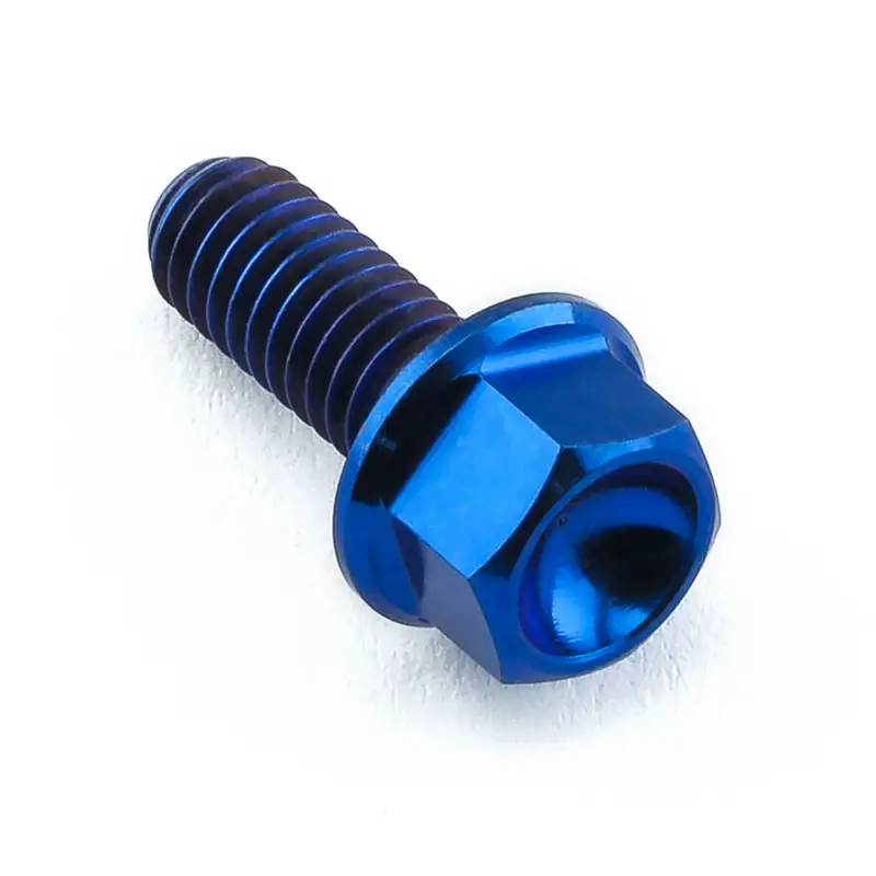 Nejprodávanější Pro-Bolt titanový šroub s šestihrannou hlavou se závitem M4 x 0,70 mm a délkou 10 mm, barva modrá