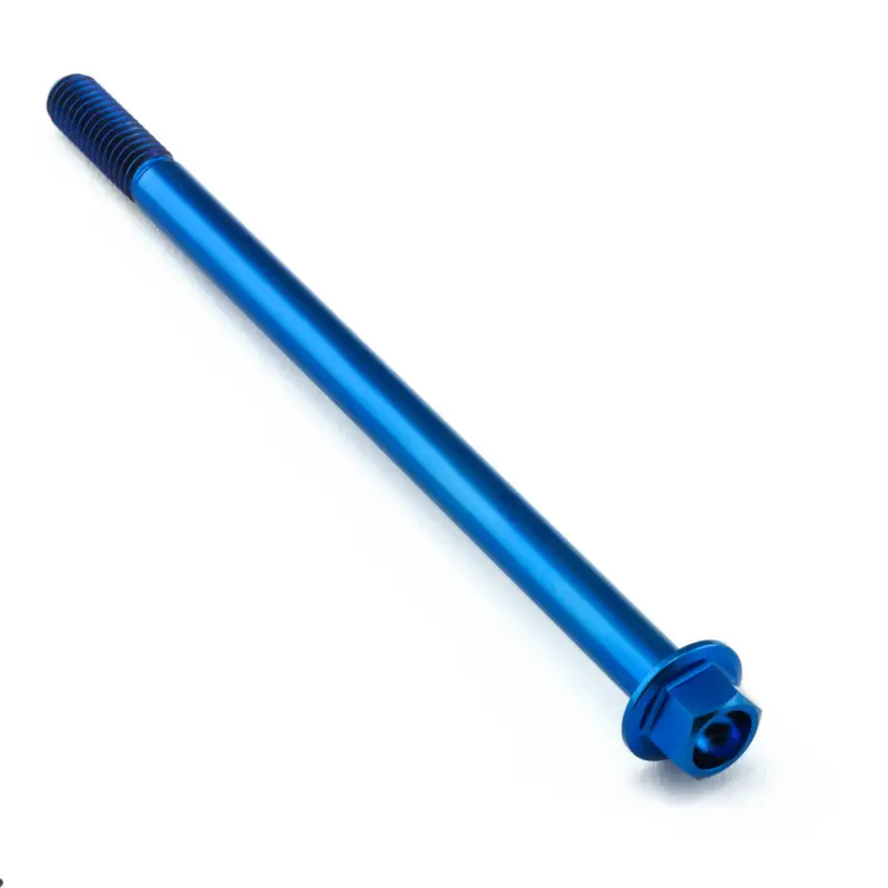 Pro-Bolt titanový šroub s šestihrannou hlavou se závitem M6 x 1,00 mm a délkou 100 mm, barva modrá Horká Nabídka