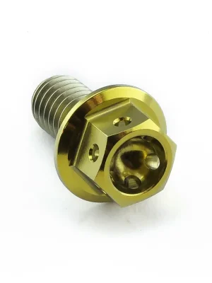 Značkový Pro-Bolt titanový šroub s šestihrannou hlavou se závitem M6 x 1,00 mm a délkou 12 mm, barva zlatá