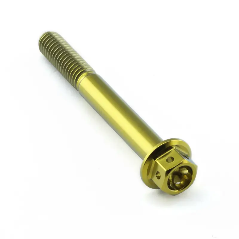 Must-Have Pro-Bolt titanový šroub s šestihrannou hlavou se závitem M6 x 1,00 mm a délkou 50 mm, barva zlatá