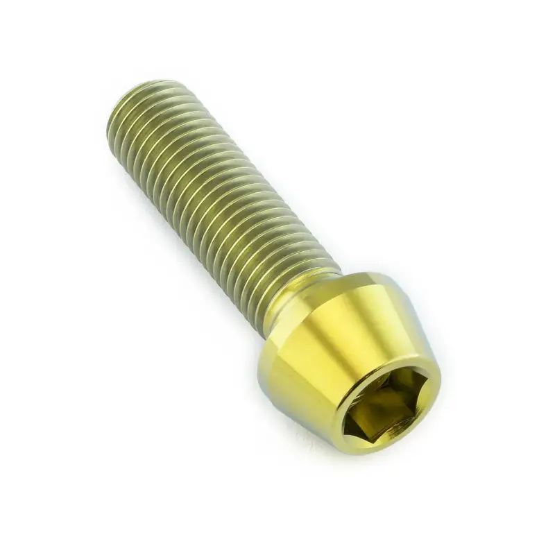 Cenová Bomba Pro-Bolt titanový inbusový šroub s kónusovou hlavou se závitem M10 x 1,25 mm a délkou 35 mm, barva zlatá