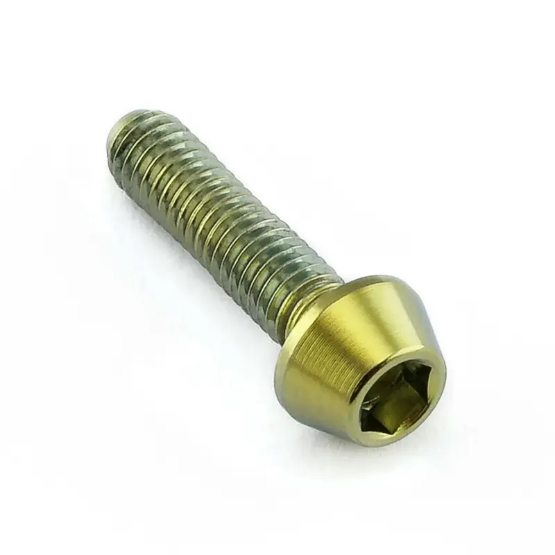 Pro-Bolt titanový inbusový šroub s kónusovou hlavou se závitem M3 x 0,50 mm a délkou 12 mm, barva zlatá Nejlepší Cena