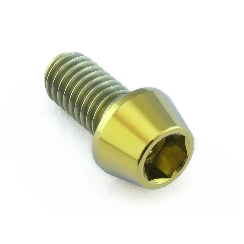 Cenově Výhodný Pro-Bolt titanový inbusový šroub s kónusovou hlavou se závitem M6 x 1,00 mm a délkou 12 mm, barva zlatá