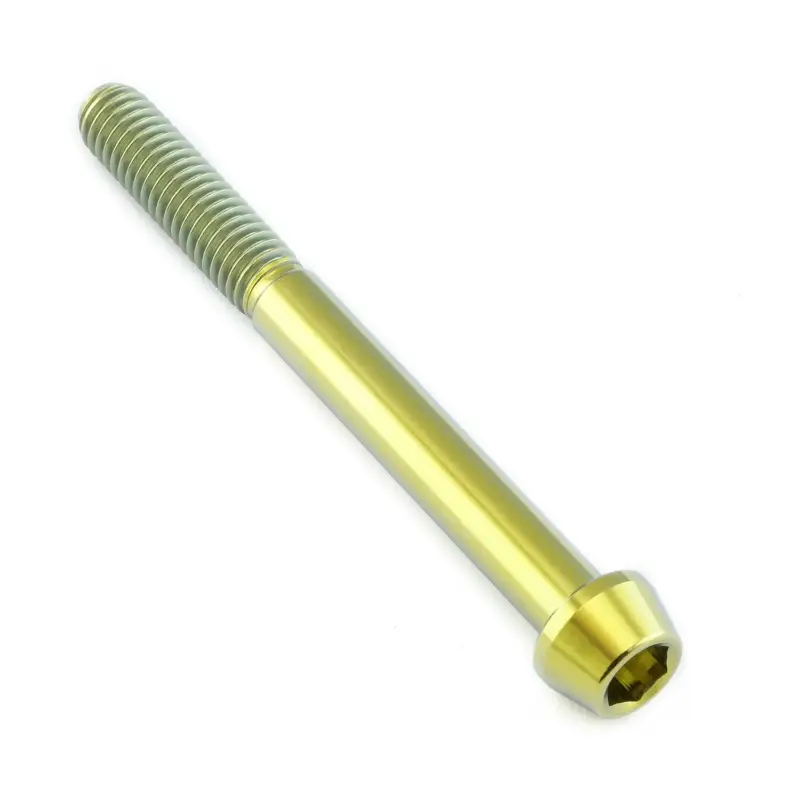 Výprodej Pro-Bolt titanový inbusový šroub s kónusovou hlavou se závitem M6 x 1,00 mm a délkou 60 mm, barva zlatá